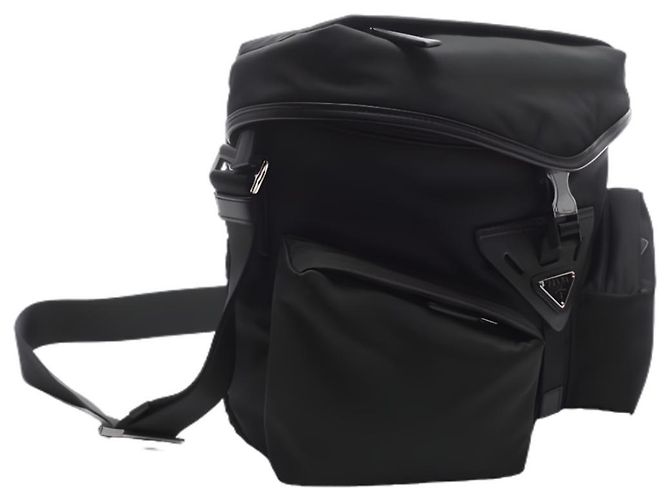 Prada Borsa a tracolla in nylon con logo triangolare Nero - vista 6