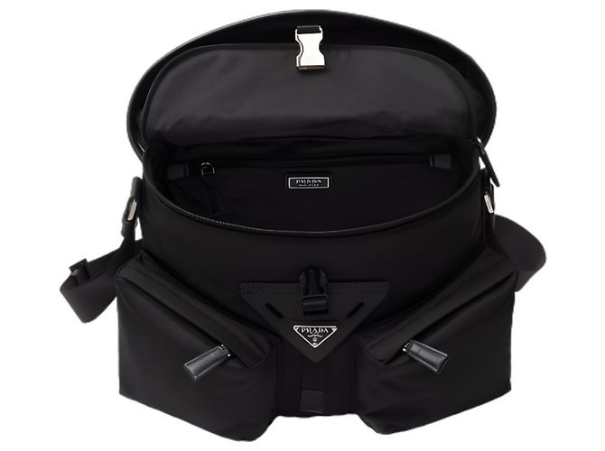 Prada Borsa a tracolla in nylon con logo triangolare Nero - vista 8