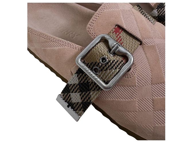 Burberry Check Suede Arch Clogs für Damen Flora Pink - Ansicht 12