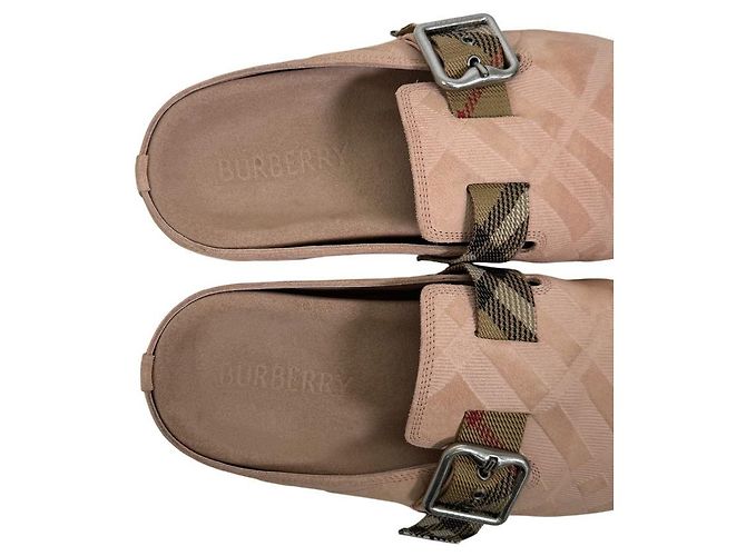Burberry Check Suede Arch Clogs für Damen Flora Pink - Ansicht 13