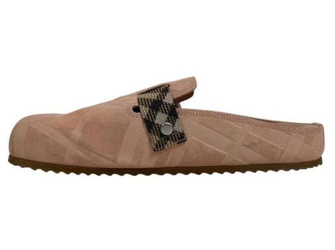 Burberry Check Suede Arch Clogs für Damen Flora Pink - Ansicht 4