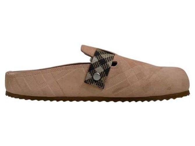 Burberry Check Suede Arch Clogs für Damen Flora Pink - Ansicht 5