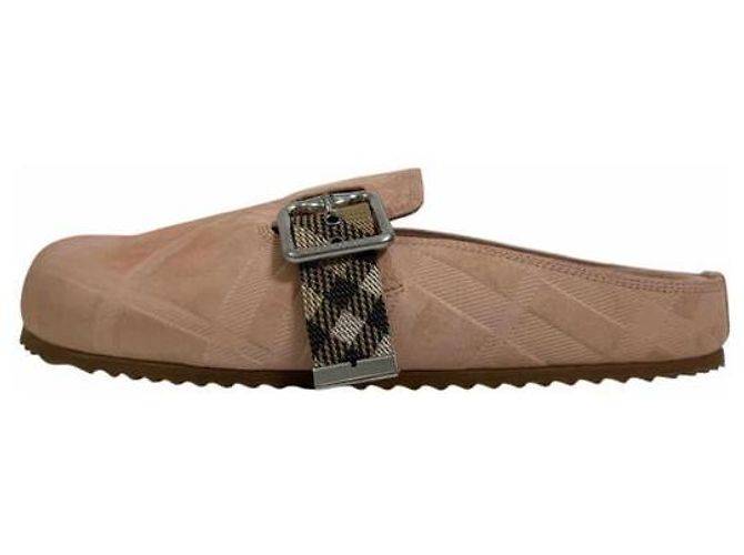 Burberry Check Suede Arch Clogs für Damen Flora Pink - Ansicht 6