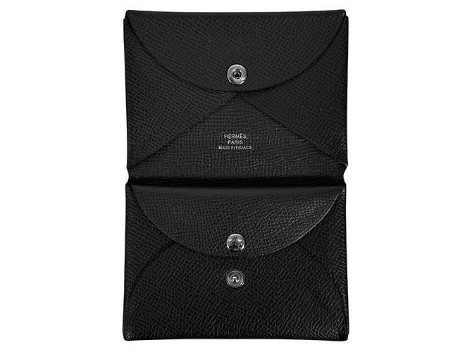 Hermès Tarjetero Calvi Duo Black Noir Negro - vista 8