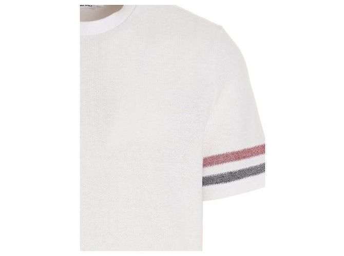 Thom Browne Baumwoll-T-Shirt mit Struktur und kurzen Ärmeln Weiß - Ansicht 6