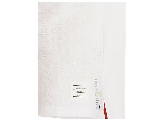 Thom Browne Baumwoll-T-Shirt mit Struktur und kurzen Ärmeln Weiß - Ansicht 7