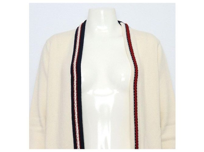 Chanel Kaschmir-Cardigan mit goldenen CC-Knöpfen Weiß - Ansicht 2