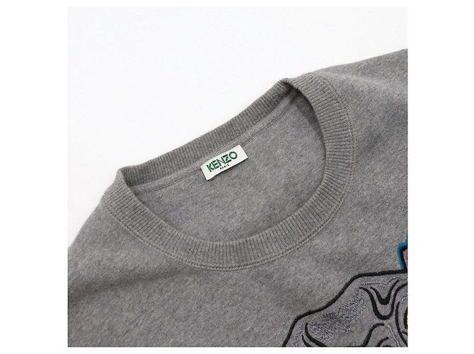 Kenzo Graues Unisex-Sweatshirt aus Fleece mit Tiger-Logo - Ansicht 5