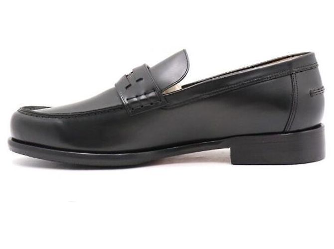 Hermès Mocassini da uomo con decorazione H nero e argento - vista 4