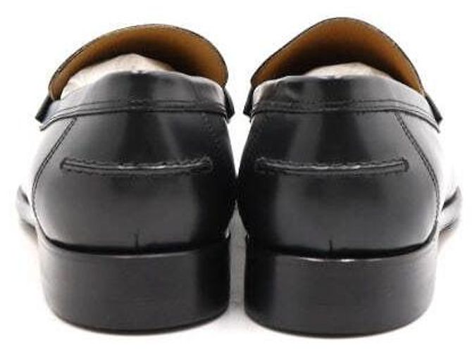 Hermès Mocassini da uomo con decorazione H nero e argento - vista 6
