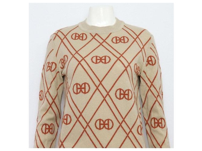 Hermès Beiger Kaschmir-Pullover für Damen aus Strick - Ansicht 2