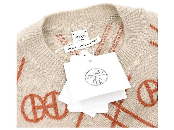 Hermès Beiger Kaschmir-Pullover für Damen aus Strick - Ansicht 5