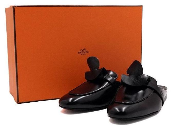 Hermès Mules da donna OZ Oz in pelle di capra nera Nero - vista 7