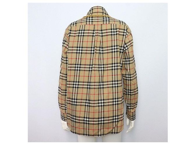 Burberry Camisa de algodón a cuadros con cadena para mujer Runway Collection - vista 4