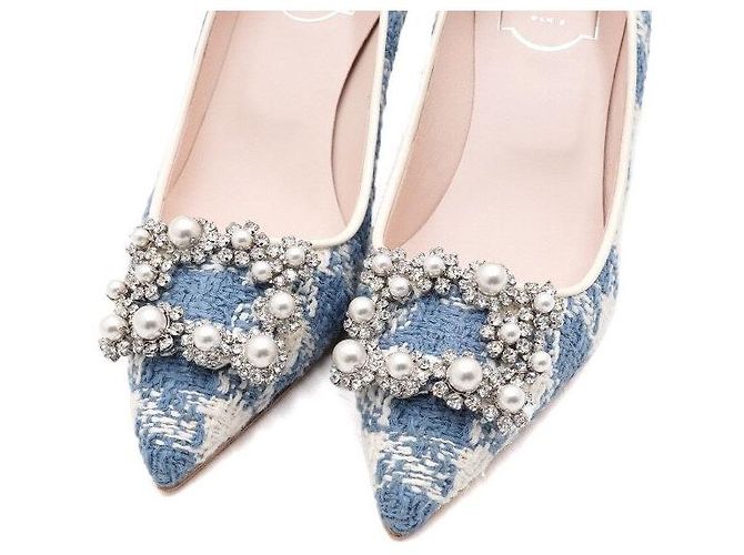 Roger Vivier Multicolor Tweed Flower Strass Pearl Pumps Multiple colors - view 5