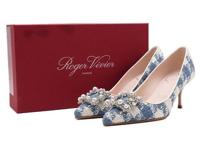 Roger Vivier Multicolor Tweed Flower Strass Pearl Pumps Multiple colors - view 7