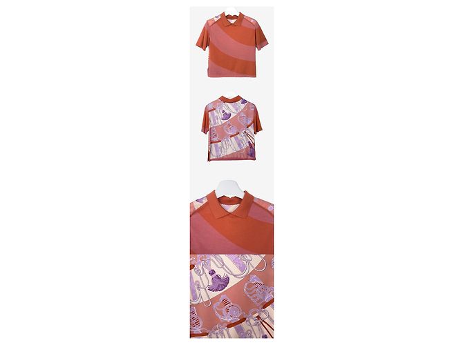Hermès Unbenutzte Cashmere-Seiden-Bluse T-Shirt Orange - Ansicht 2