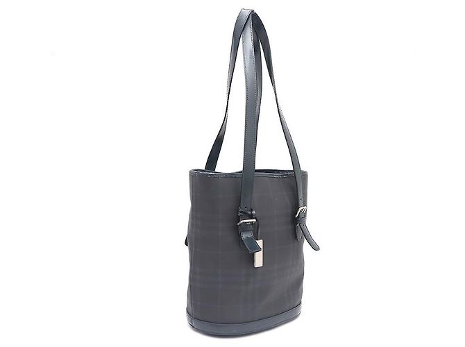 Burberry Borsa Tote e Borsa a Tracolla in PVC Nova Check Blu - vista 2