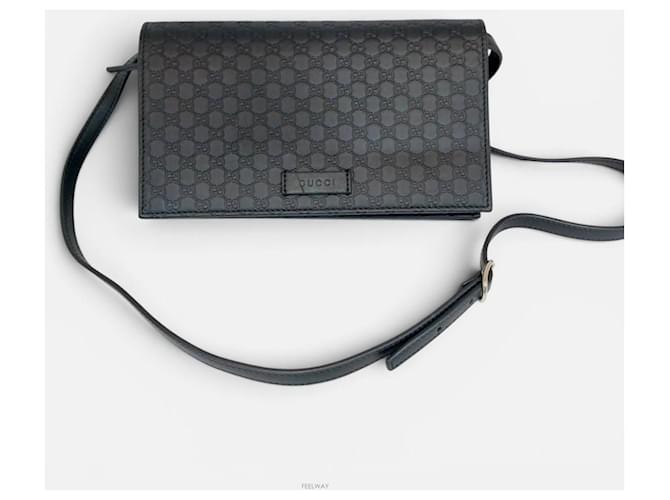 Gucci Borsa a tracolla Micro GG Shima Nero - vista 2