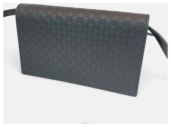 Gucci Borsa a tracolla Micro GG Shima Nero - vista 3