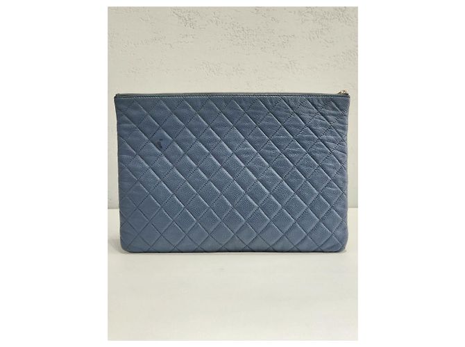 Chanel Serie de bolsos de mano Classic Caviar Silver Light Blue Azul - vista 5