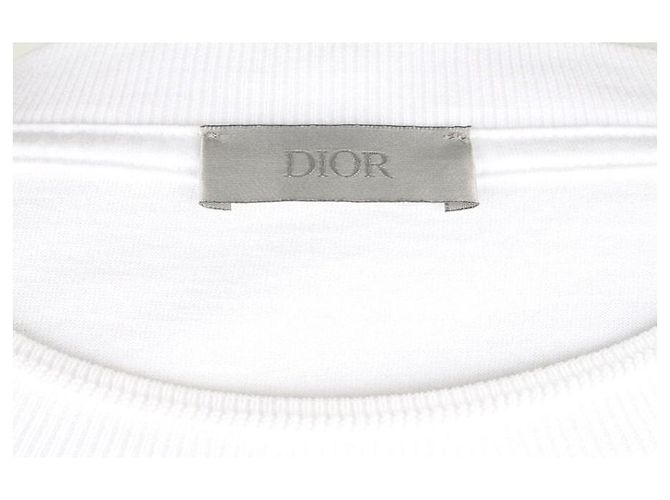 Dior T-shirt a maniche corte con logo rosa ricamato XL Bianco - vista 8