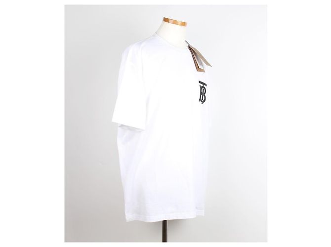 Burberry Monogram Oversized Kurzarm T-Shirt für Herren Weiß - Ansicht 2