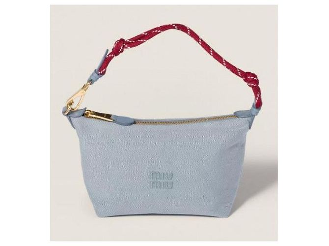 Miu Miu Gabardine-Beutel Blau - Ansicht 4