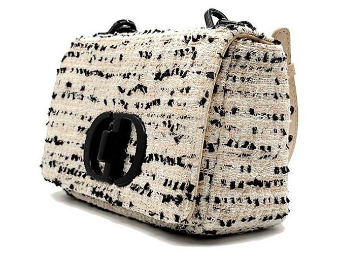 Dior Borsa Christian Tweed Caro Small Bianco - vista 2