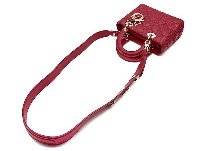 Dior Christian Cannage Lady Bag Small Rosso - vista 4