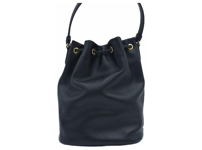 Prada Mini borsa bucket in pelle Duet Triangle Logo Nera Nero - vista 15