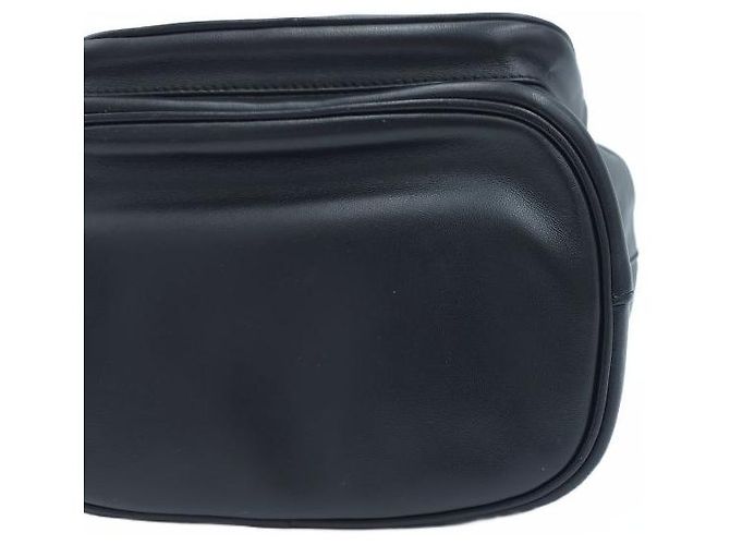 Prada Mini borsa bucket in pelle Duet Triangle Logo Nera Nero - vista 17