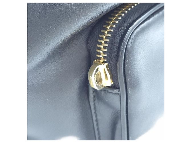 Prada Mini borsa bucket in pelle Duet Triangle Logo Nera Nero - vista 19
