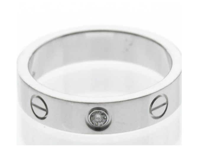 Cartier Love Ehering 1 Diamant 18K Weißgold mit Diamant Silber - Ansicht 7