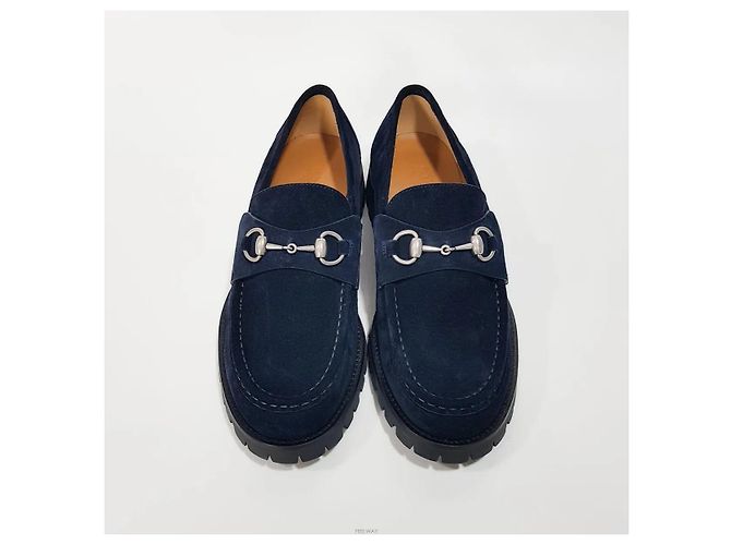 Gucci Mocassini in camoscio da uomo Blu - vista 3