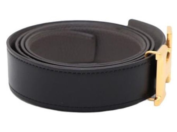 Hermès Reversible Belt with Logo Gold Buckle for Men Brown - view 2
