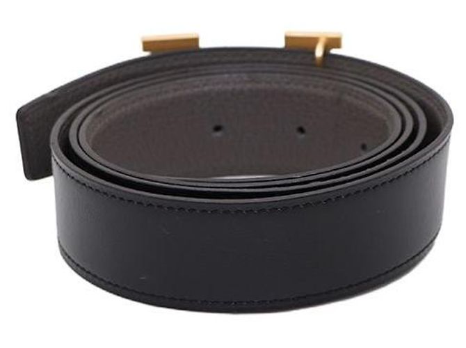 Hermès Reversible Belt with Logo Gold Buckle for Men Brown - view 3