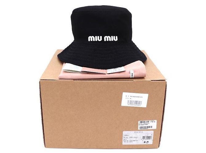 Miu Miu Cappello bucket in velluto di cotone da donna Nero - vista 7