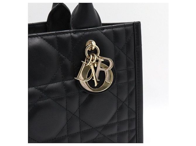 Dior Borsa Book Tote Small Macro Cannage Nera Nero - vista 4