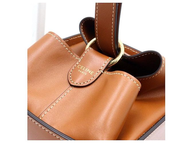 Céline Borsa Tote Smooth Box con tracolla in vitello marrone - vista 4