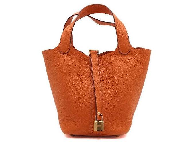 Hermès Borsa Tote Picotin Lock Orange Arancione - vista 2