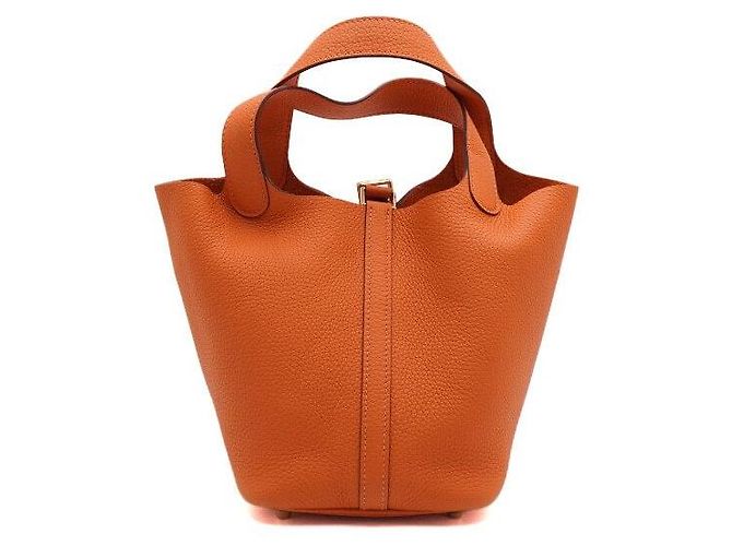 Hermès Borsa Tote Picotin Lock Orange Arancione - vista 5