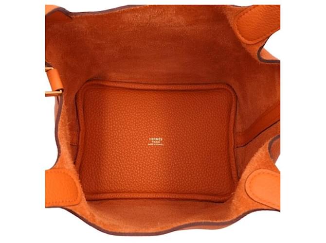 Hermès Borsa Tote Picotin Lock Orange Arancione - vista 6