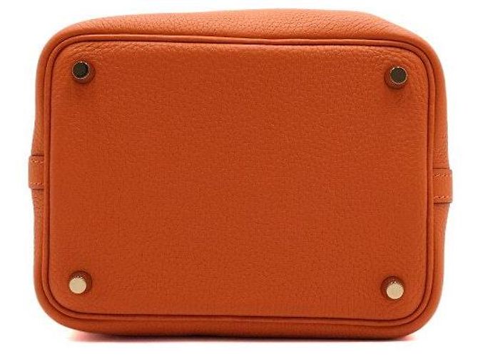 Hermès Borsa Tote Picotin Lock Orange Arancione - vista 7
