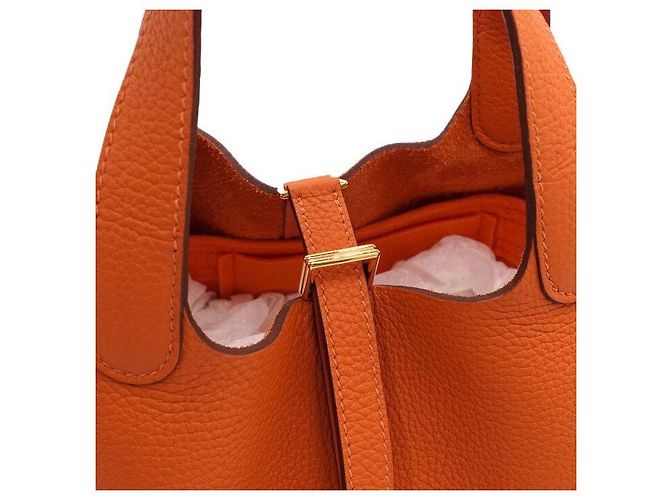 Hermès Borsa Tote Picotin Lock Orange Arancione - vista 8