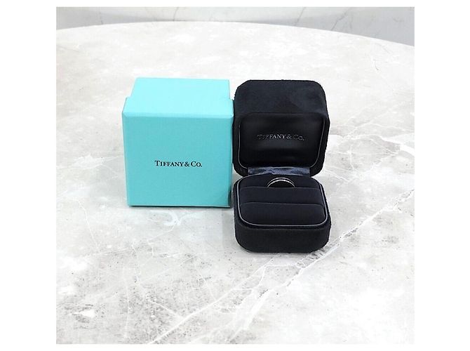Tiffany & Co Neues Produkt Double Milgrain Bandring Platin Größe Silber - Ansicht 6