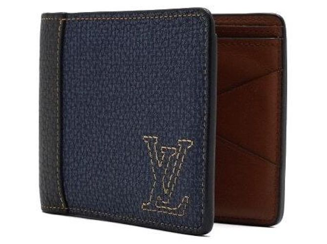 Louis Vuitton Portafoglio Multiple Denim Blue - vista 3