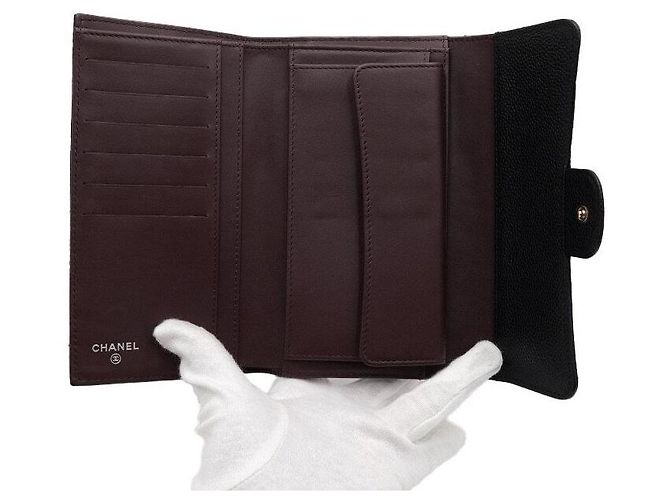 Chanel Cartera Larga Classic Flap de Caviar Negro - vista 5