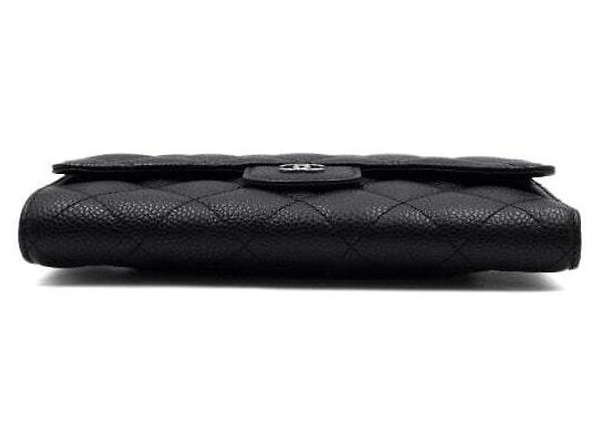 Chanel Cartera Larga Classic Flap de Caviar Negro - vista 9