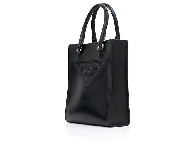 Prada Mini borsa tote e borsa a tracolla con logo triangolare nero - vista 2